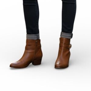 COACH Gia Brown Leather Ankle Boots